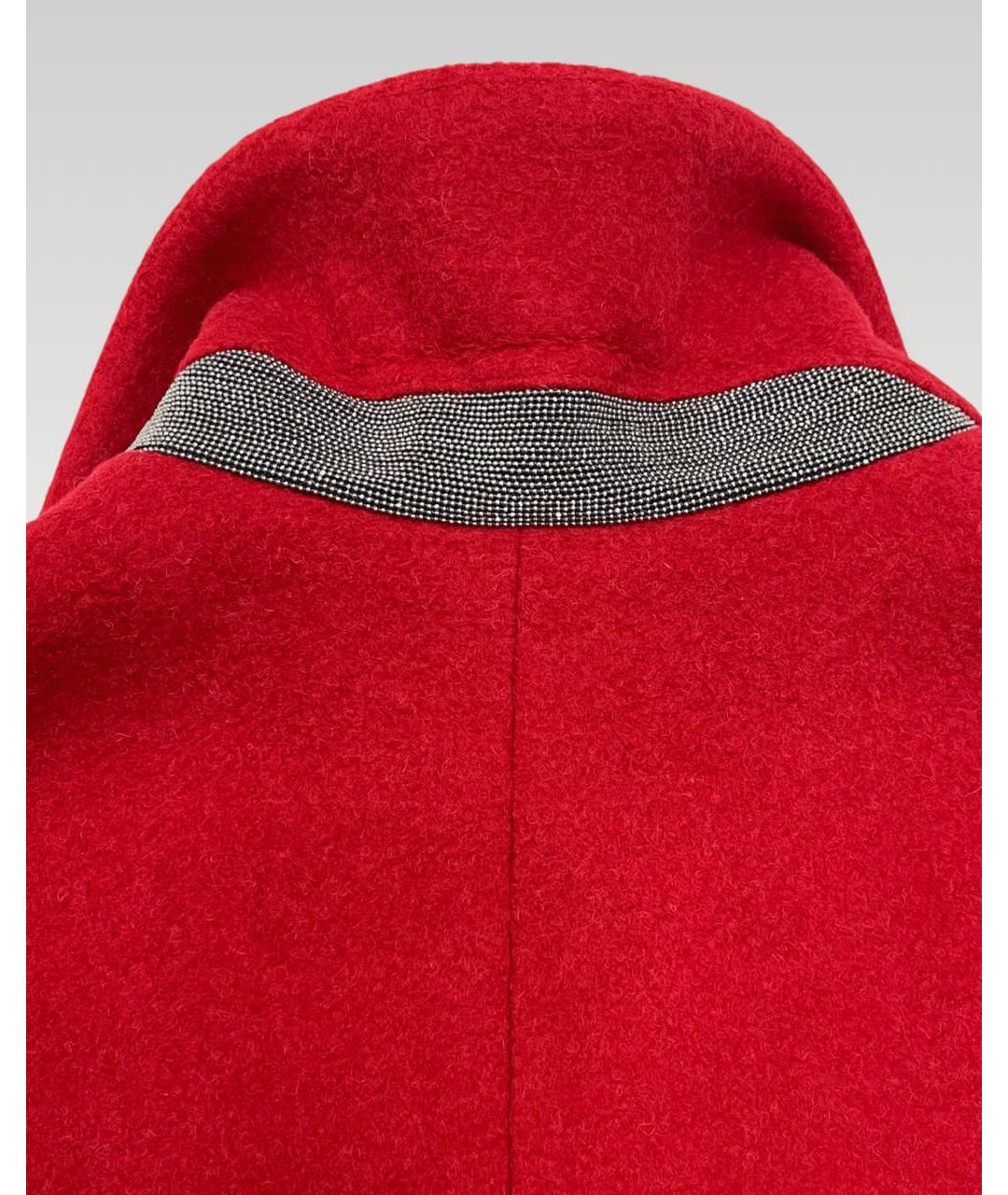 BRUNELLO CUCINELLI Красное шерстяное пальто, фото 3