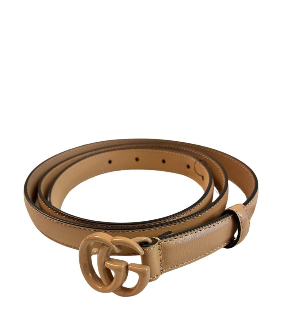GUCCI Бежевый кожаный ремень, фото 1