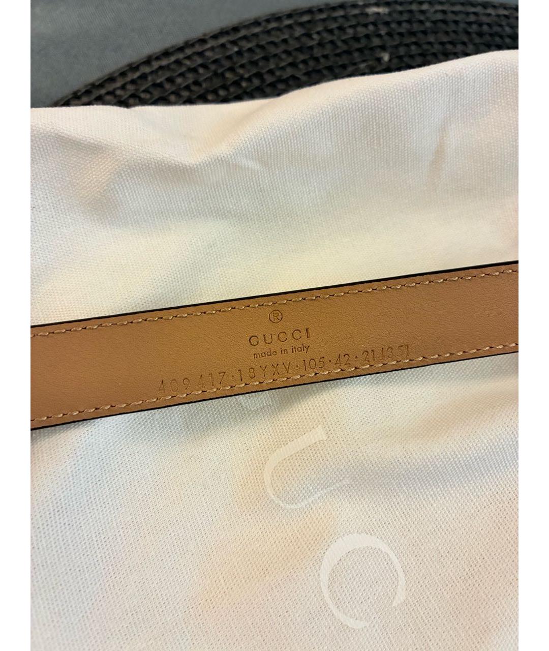 GUCCI Бежевый кожаный ремень, фото 4