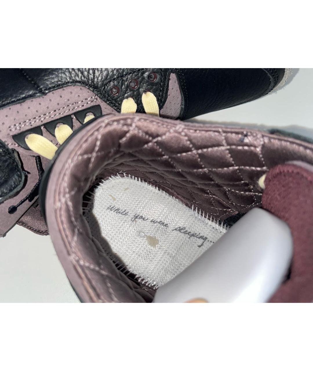 JORDAN Коричневые кожаные высокие кроссовки / кеды, фото 7