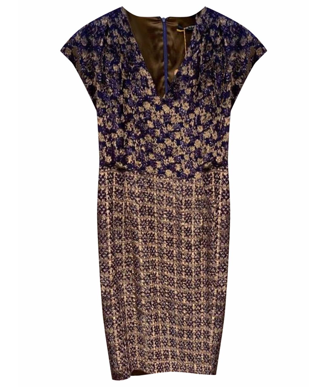 ETRO Коричневое твидовое коктейльное платье, фото 1