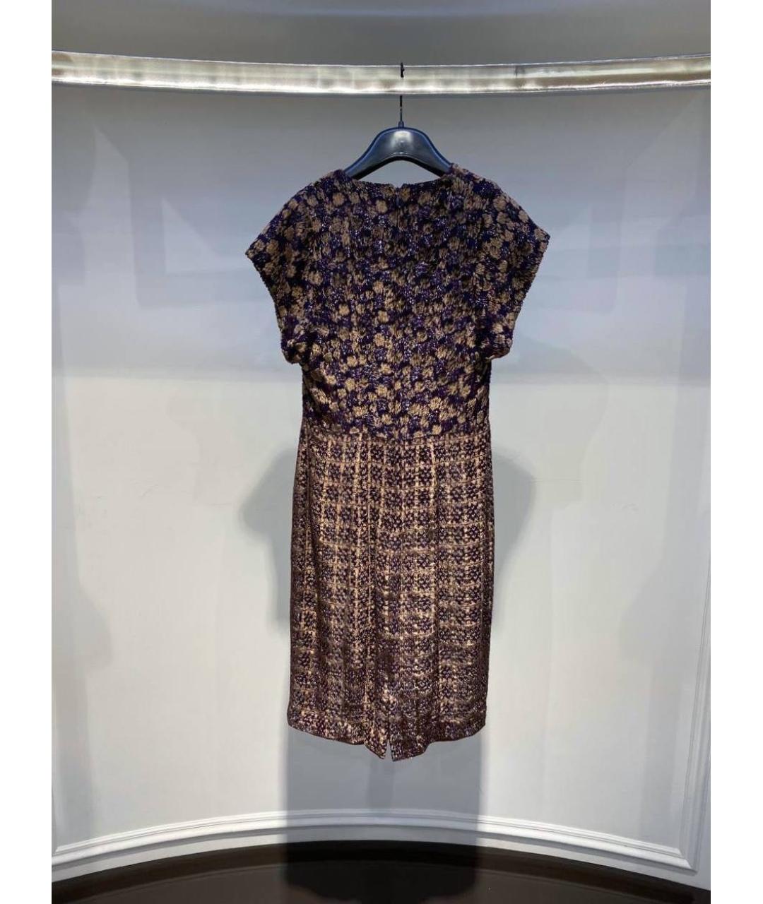 ETRO Коричневое твидовое коктейльное платье, фото 2