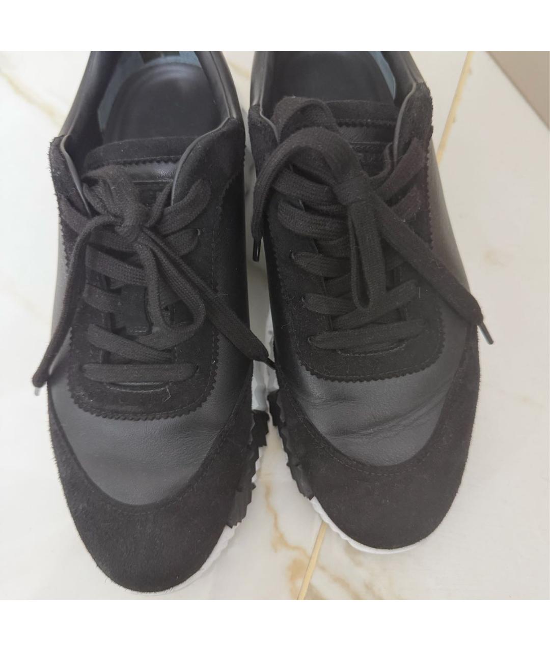 HERMES Черные кроссовки, фото 4