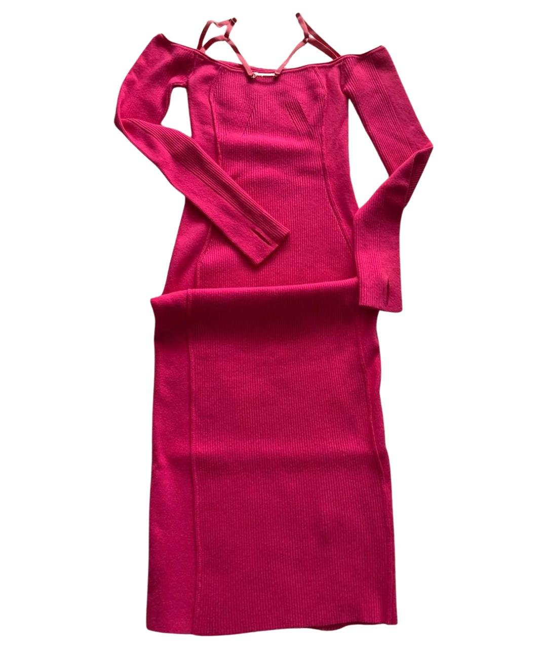 JACQUEMUS Розовое вискозное повседневное платье, фото 1