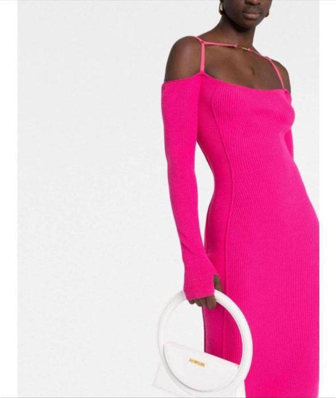 JACQUEMUS Розовое вискозное повседневное платье, фото 2