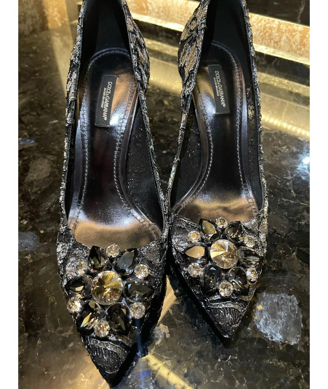 DOLCE&GABBANA Черные текстильные туфли, фото 7