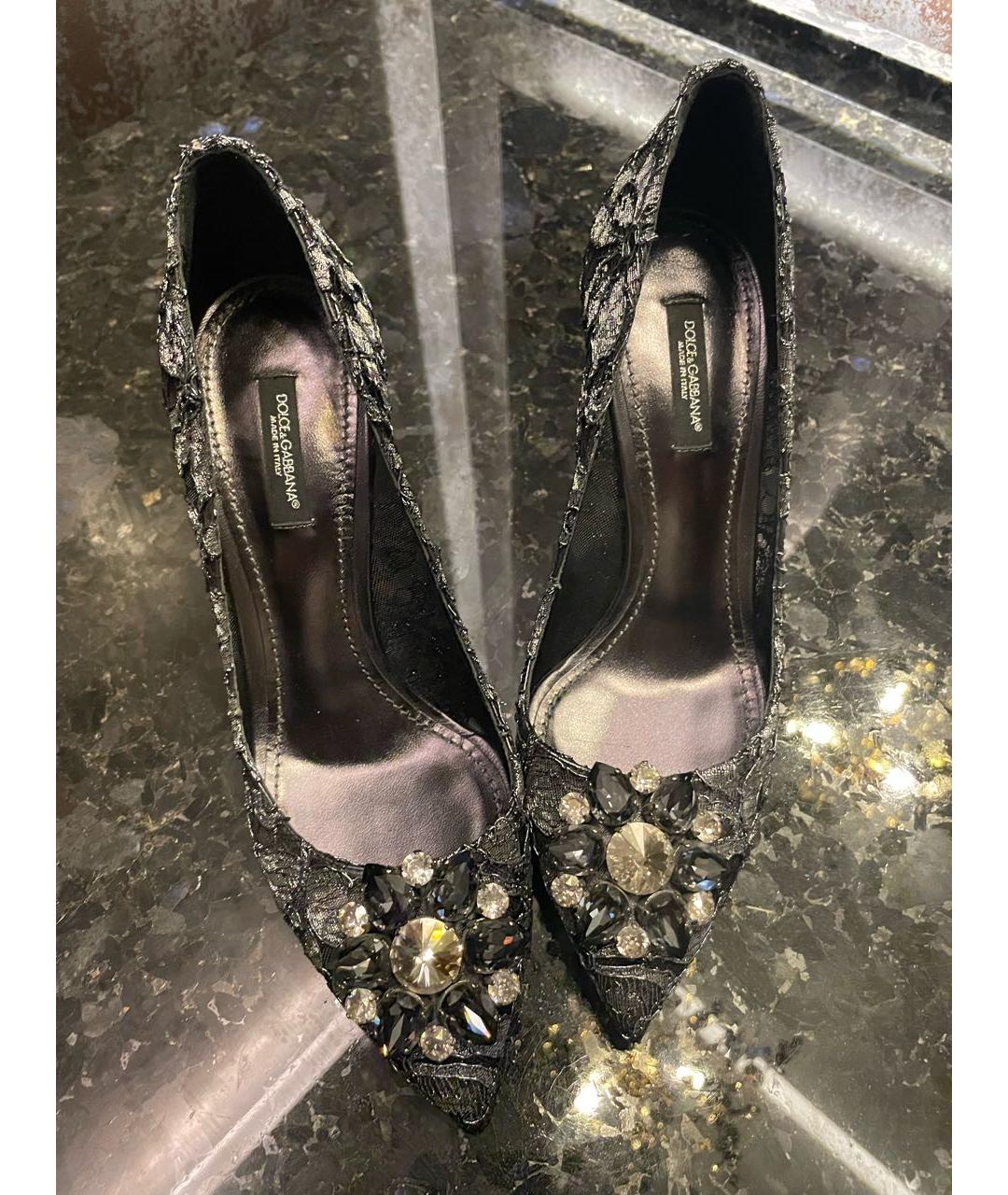 DOLCE&GABBANA Черные текстильные туфли, фото 6