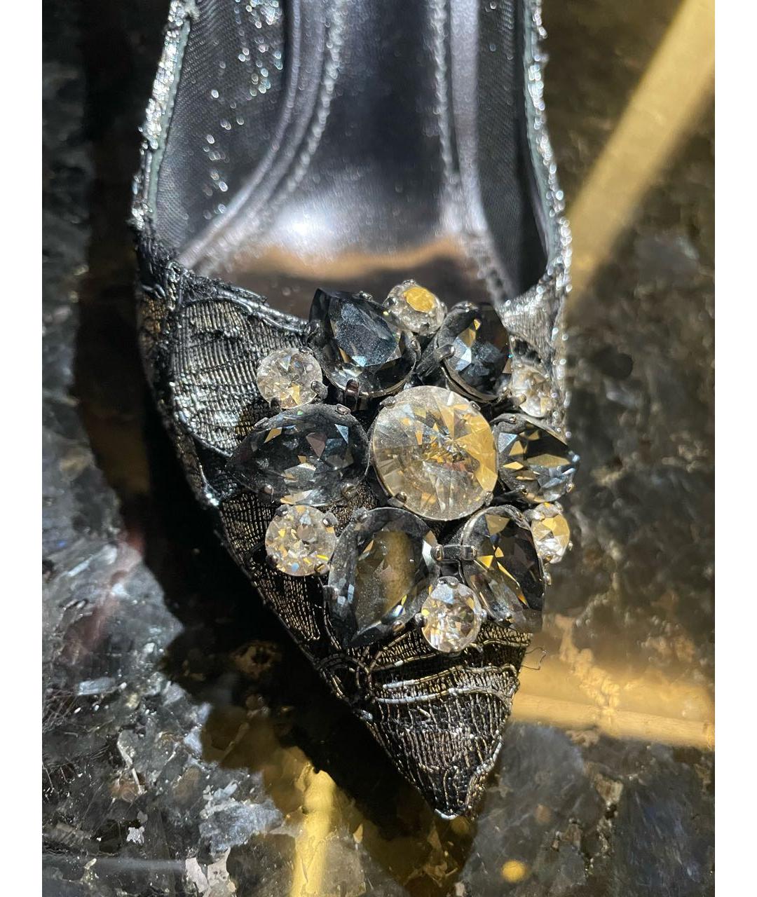 DOLCE&GABBANA Черные текстильные туфли, фото 5