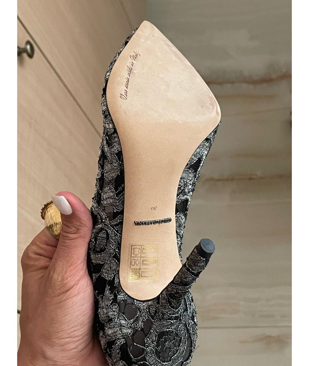 DOLCE&GABBANA Черные текстильные туфли, фото 4