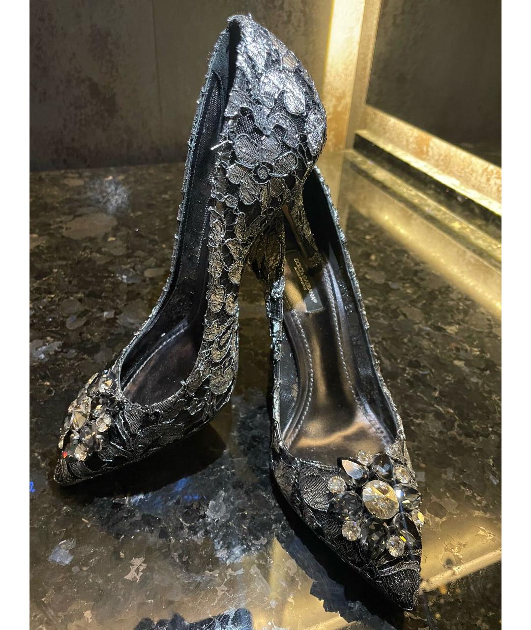 DOLCE&GABBANA Черные текстильные туфли, фото 2