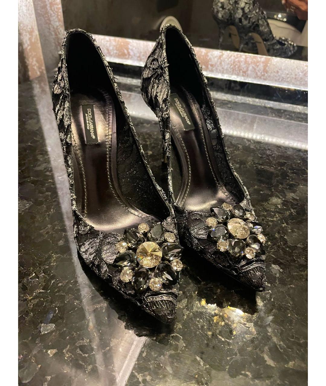 DOLCE&GABBANA Черные текстильные туфли, фото 3