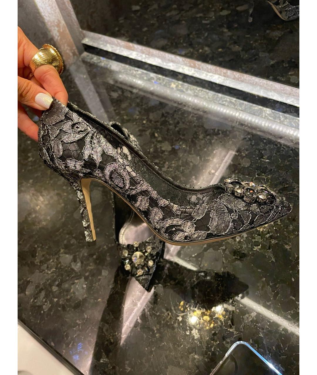 DOLCE&GABBANA Черные текстильные туфли, фото 9