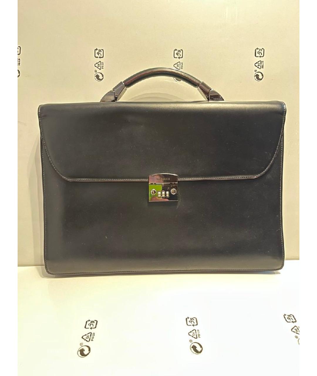 CANALI Черный кожаный портфель, фото 10