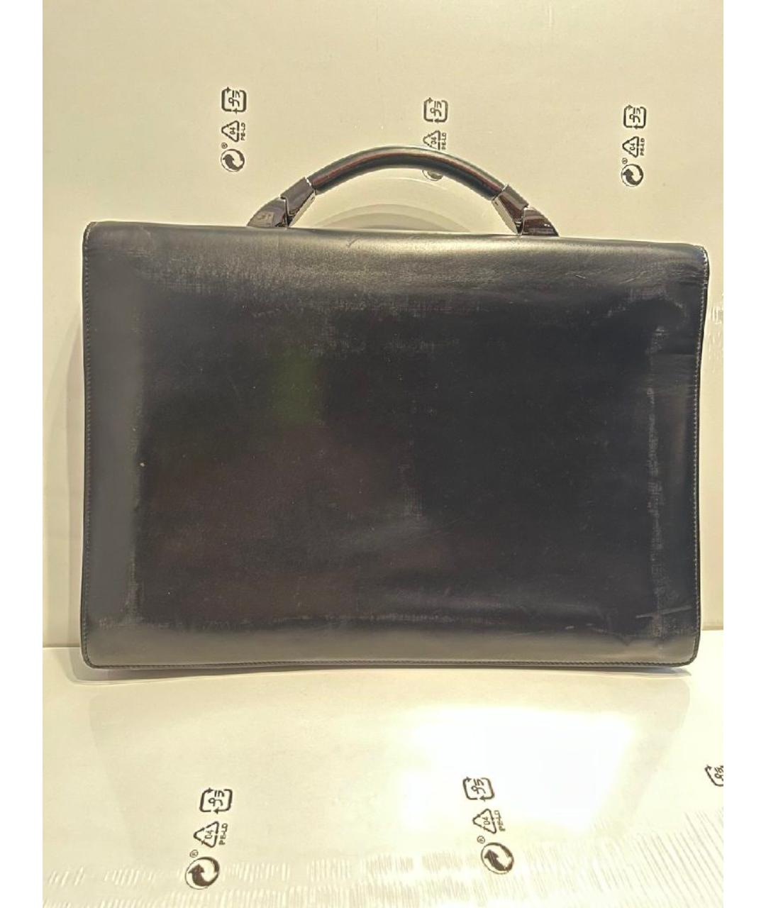 CANALI Черный кожаный портфель, фото 3