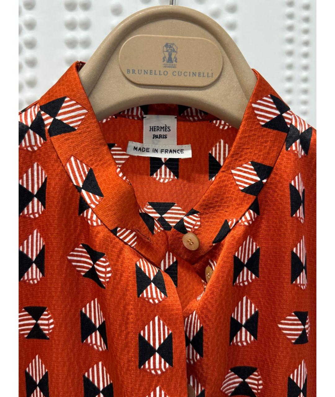 HERMES Оранжевое шелковое повседневное платье, фото 3