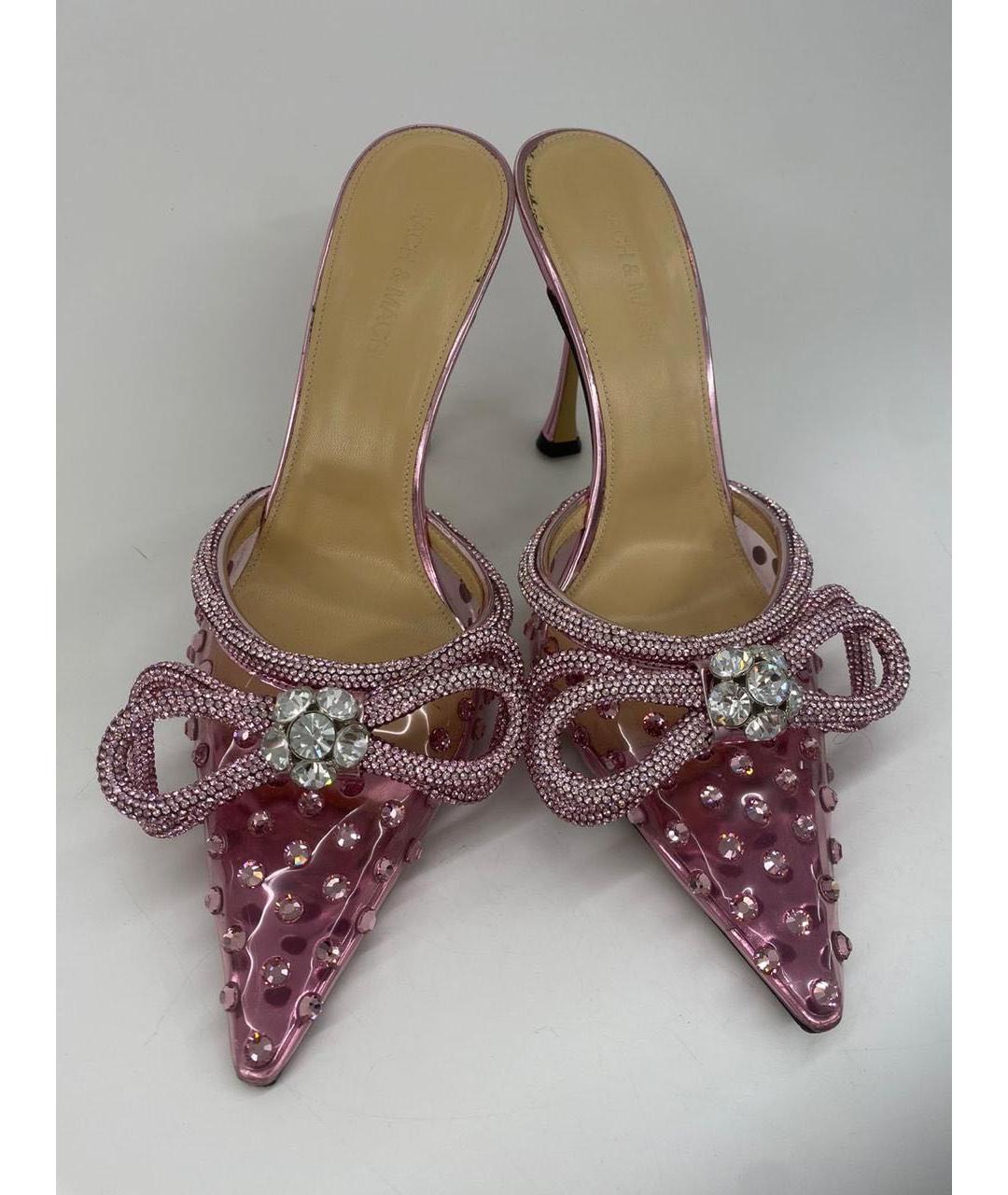 MACH&MACH Розовые кожаные мюли, фото 2