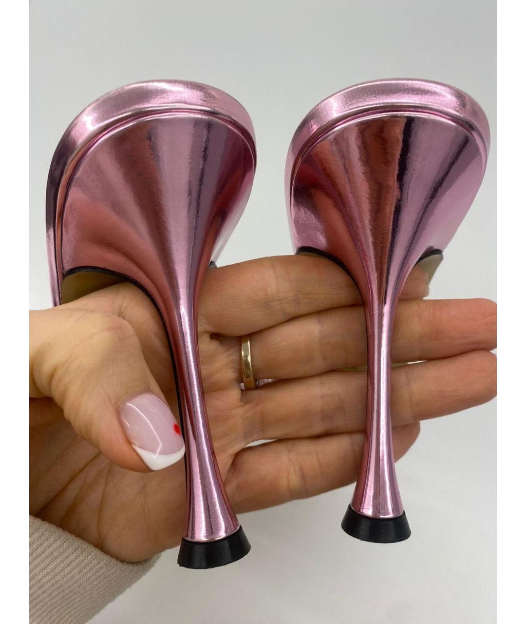 MACH&MACH Розовые кожаные мюли, фото 4
