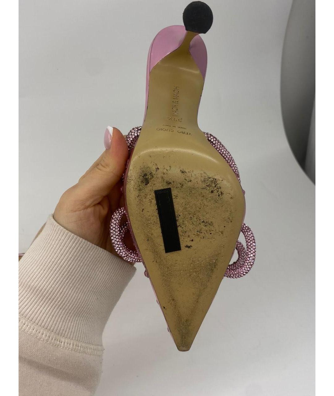 MACH&MACH Розовые кожаные мюли, фото 5