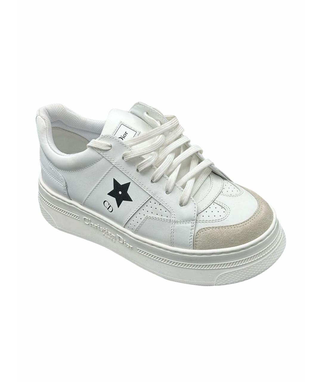 CHRISTIAN DIOR Белые кожаные кроссовки, фото 1