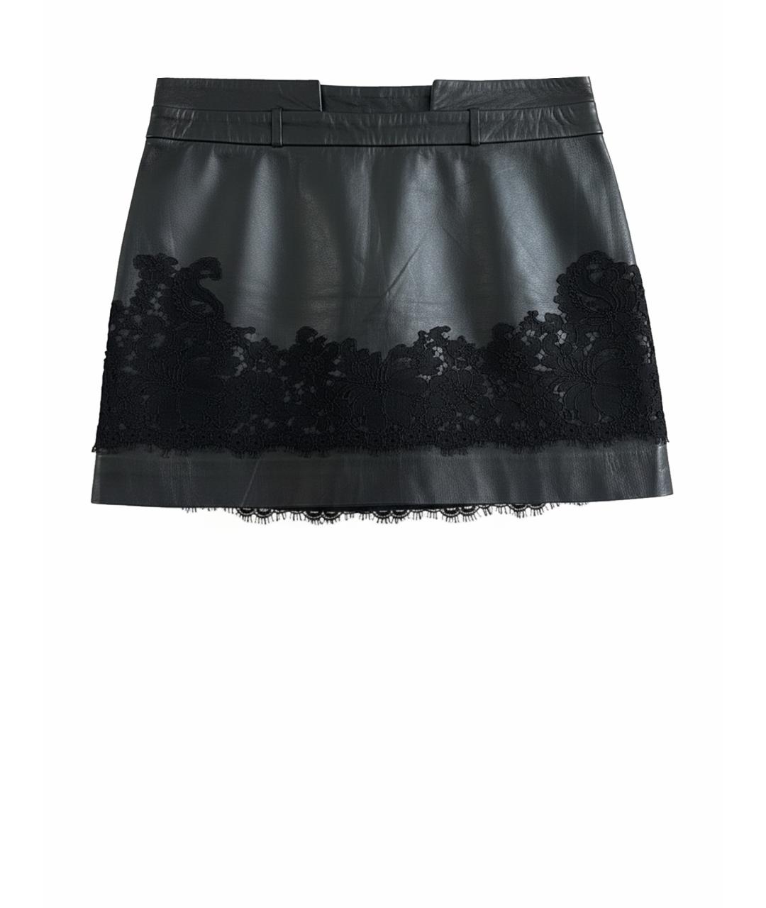 GIVENCHY Черная кожаная юбка мини, фото 1