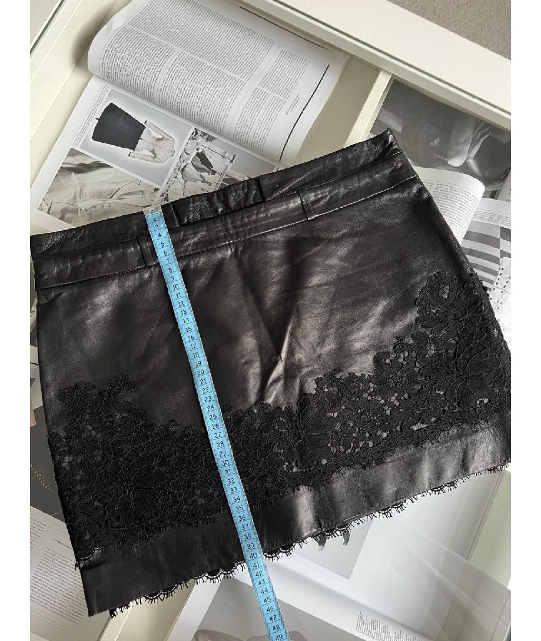 GIVENCHY Черная кожаная юбка мини, фото 5
