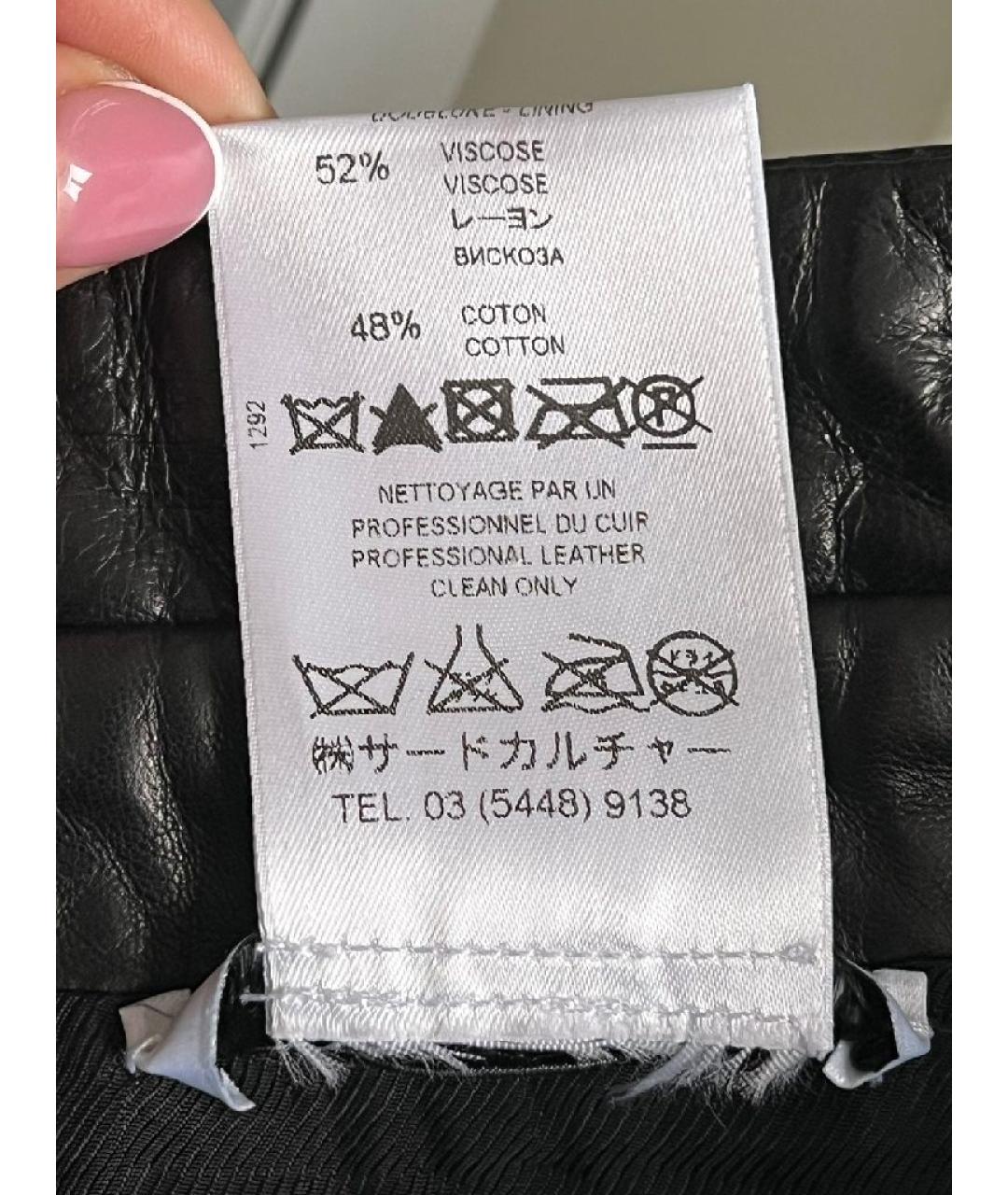 GIVENCHY Черная кожаная юбка мини, фото 7