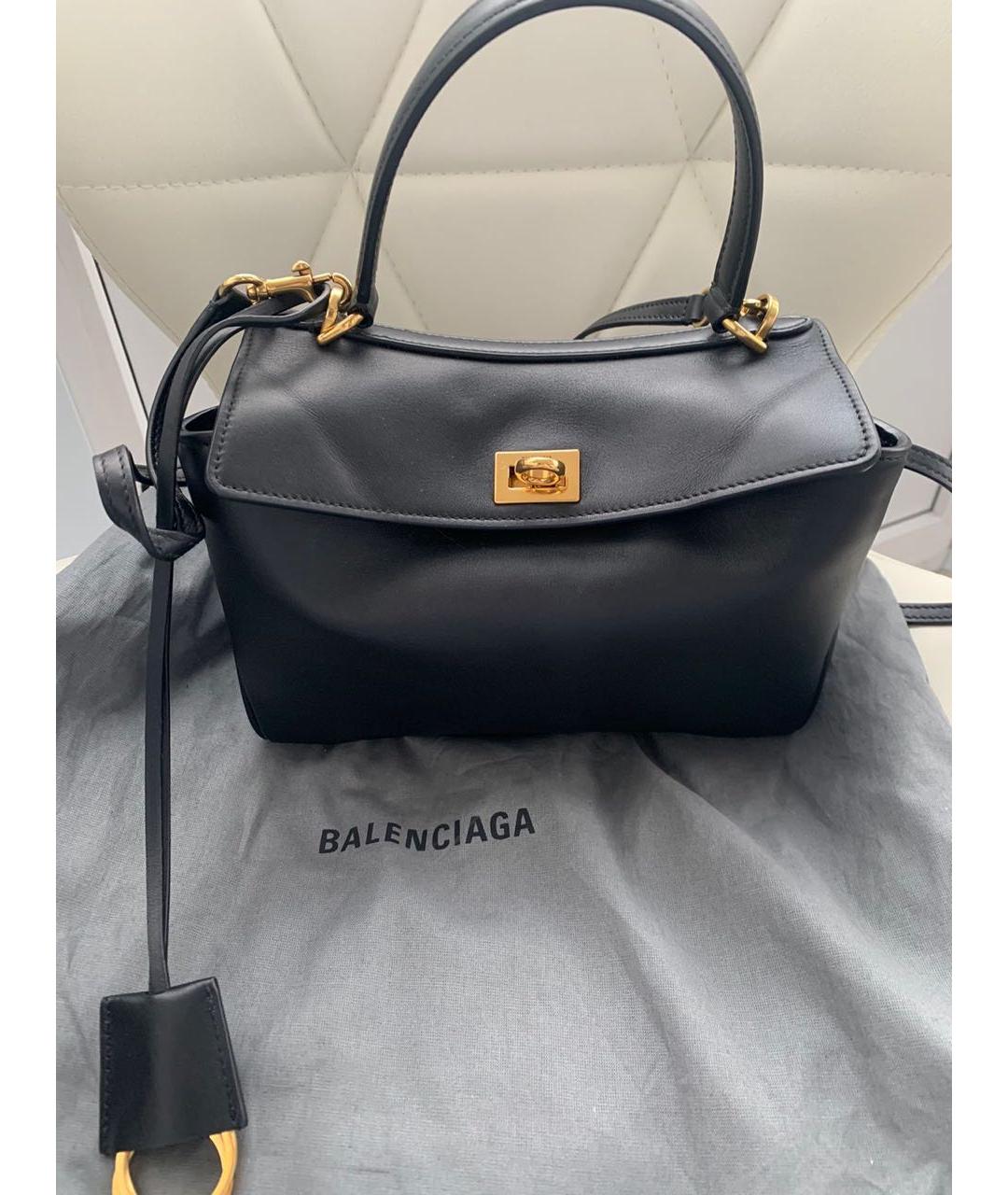 BALENCIAGA Черная кожаная сумка через плечо, фото 7