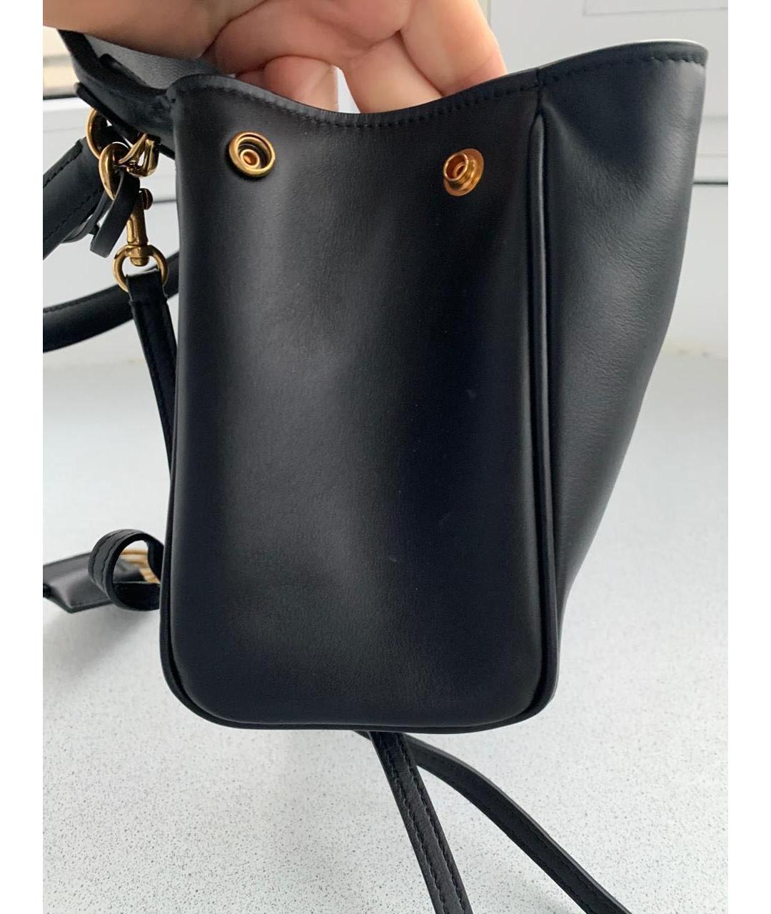 BALENCIAGA Черная кожаная сумка через плечо, фото 2