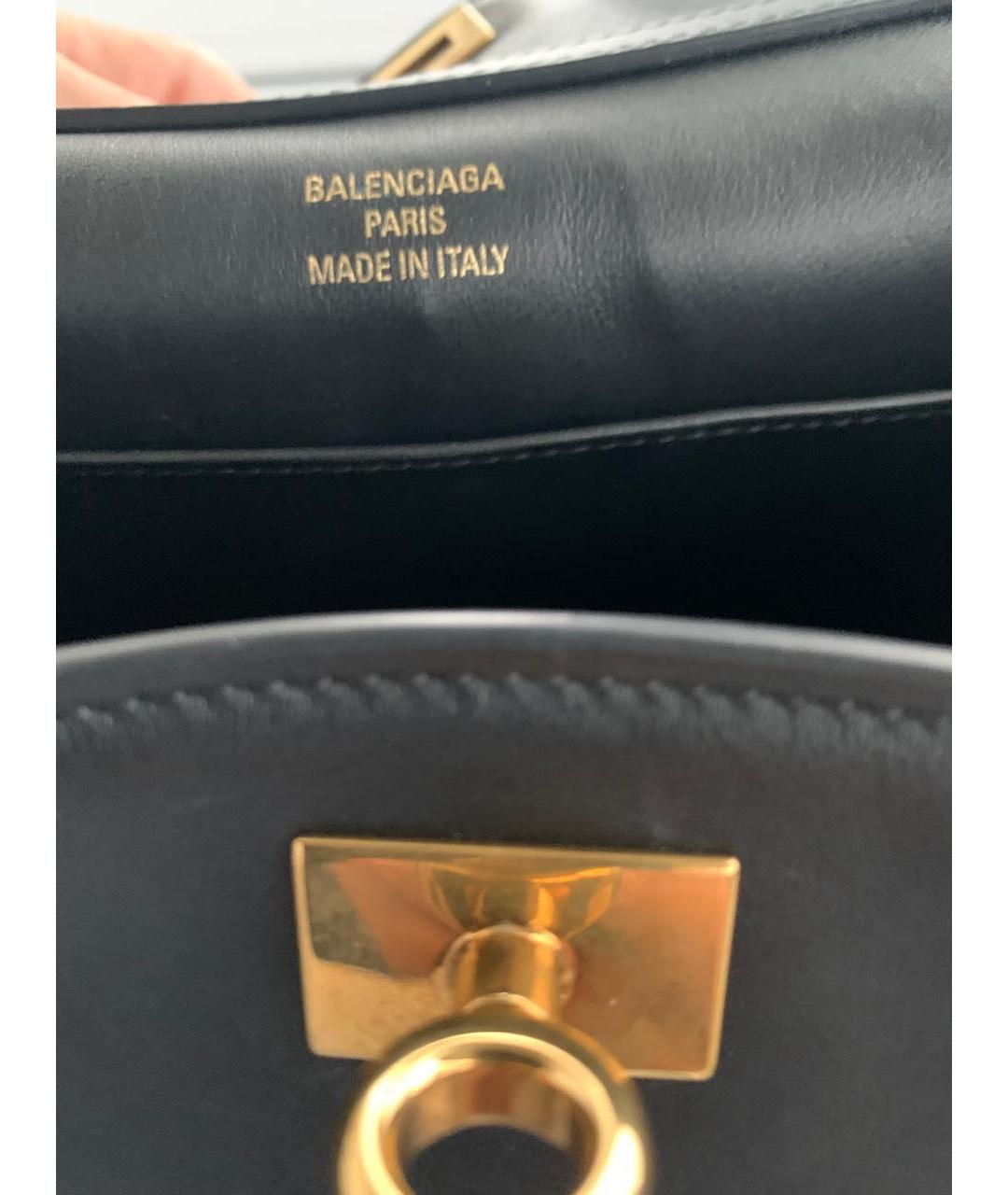 BALENCIAGA Черная кожаная сумка через плечо, фото 4