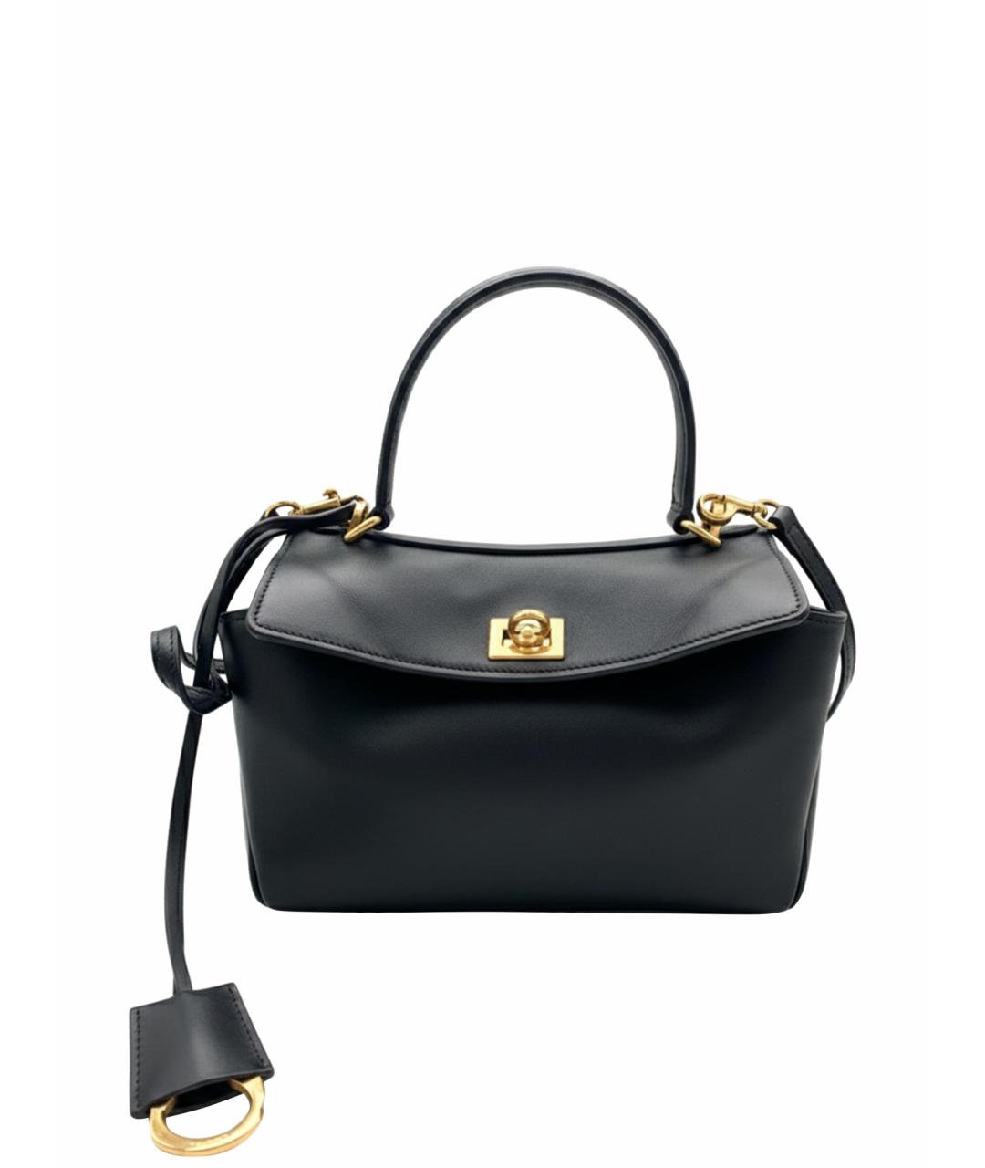 BALENCIAGA Черная кожаная сумка через плечо, фото 1