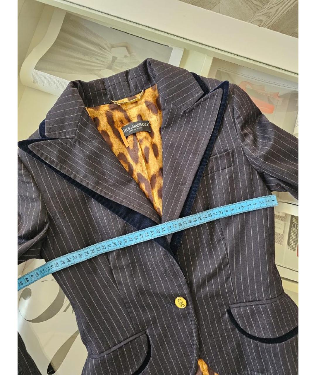 DOLCE&GABBANA Антрацитовый хлопковый жакет/пиджак, фото 3
