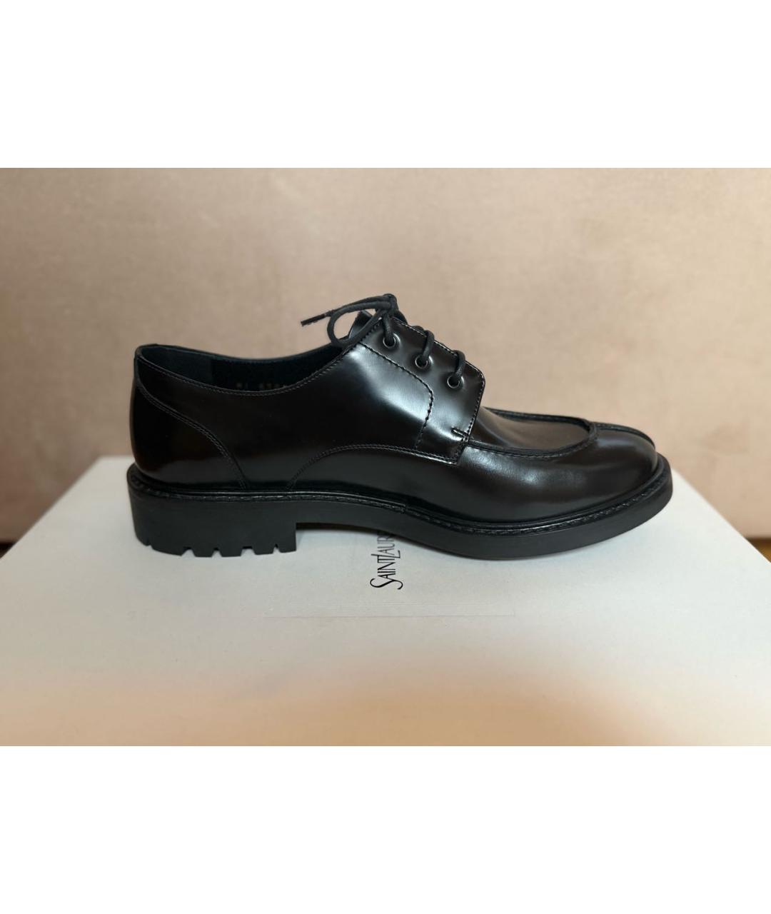 SAINT LAURENT Черные кожаные туфли, фото 7