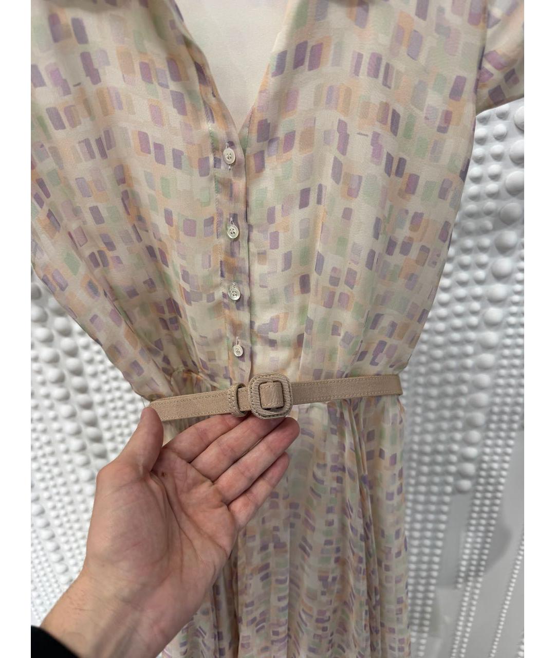 CHRISTIAN DIOR Мульти шелковое коктейльное платье, фото 4