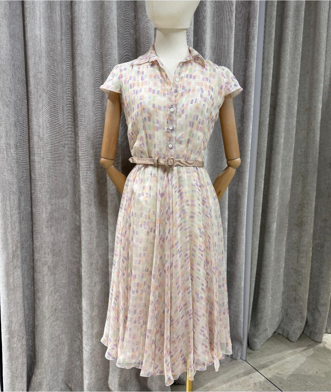 CHRISTIAN DIOR Мульти шелковое коктейльное платье, фото 6