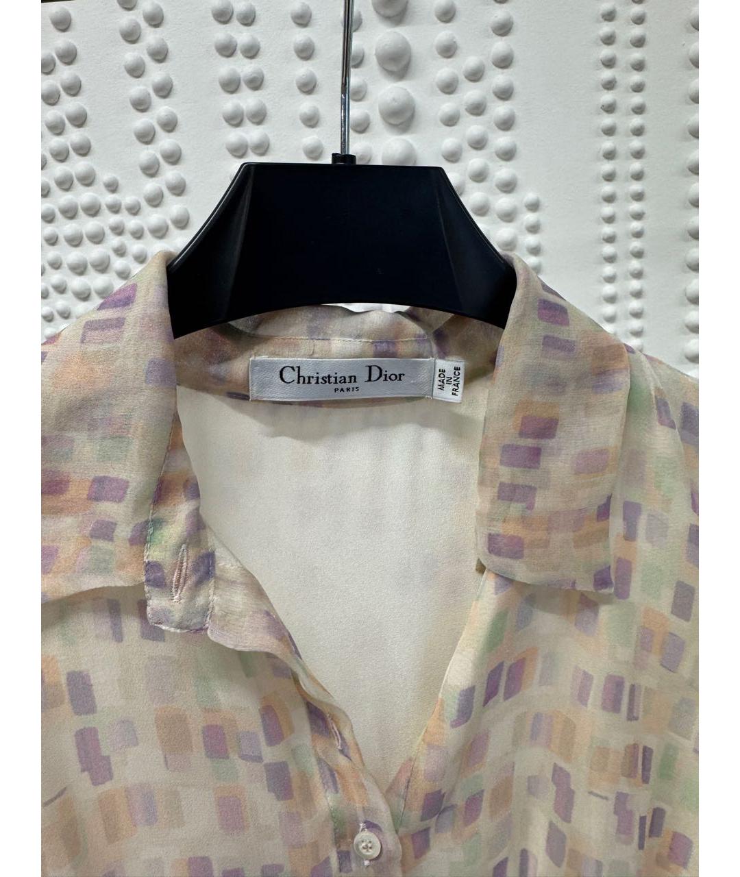 CHRISTIAN DIOR Мульти шелковое коктейльное платье, фото 3