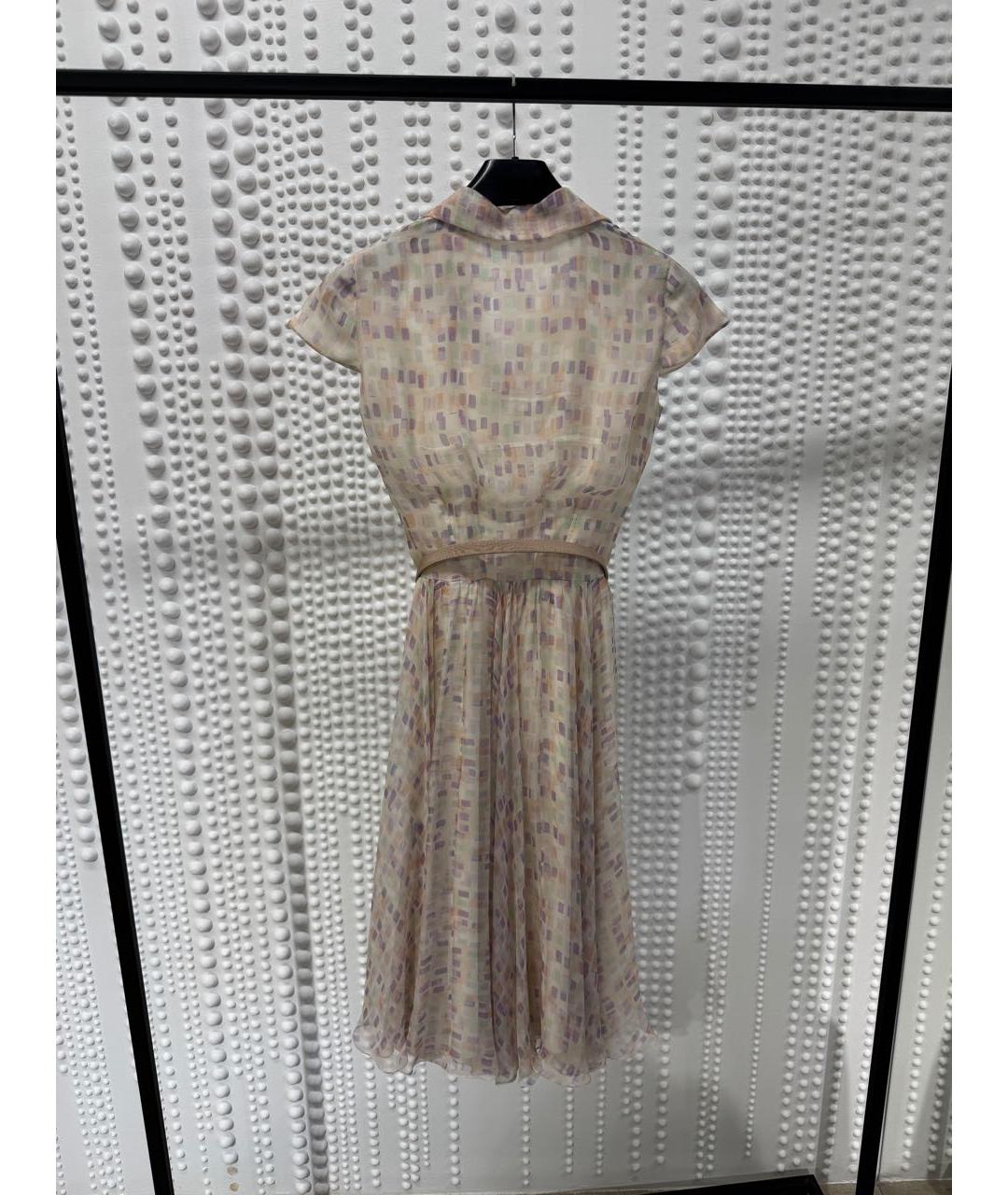 CHRISTIAN DIOR Мульти шелковое коктейльное платье, фото 2