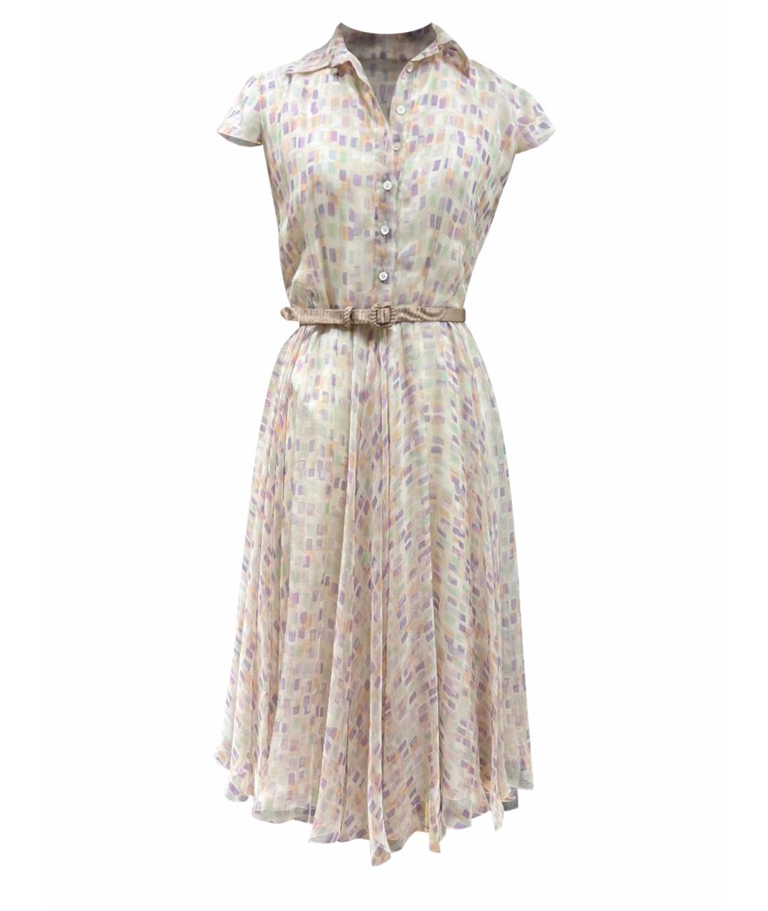 CHRISTIAN DIOR Мульти шелковое коктейльное платье, фото 1