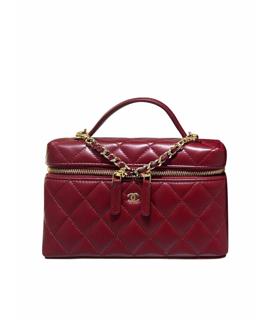 CHANEL Бордовая кожаная сумка через плечо, фото 1