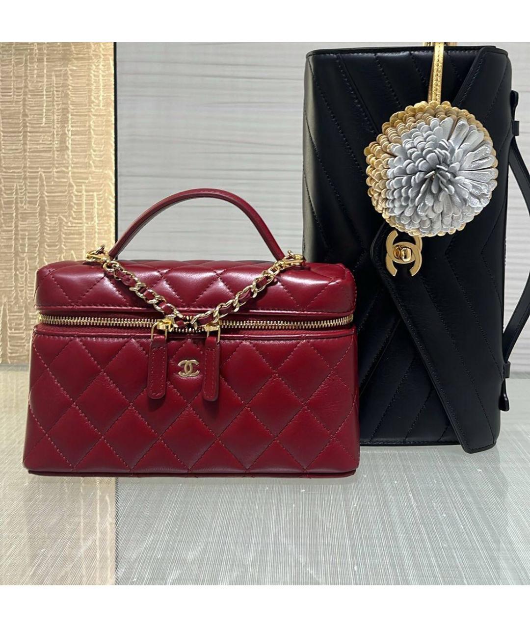 CHANEL Бордовая кожаная сумка через плечо, фото 2