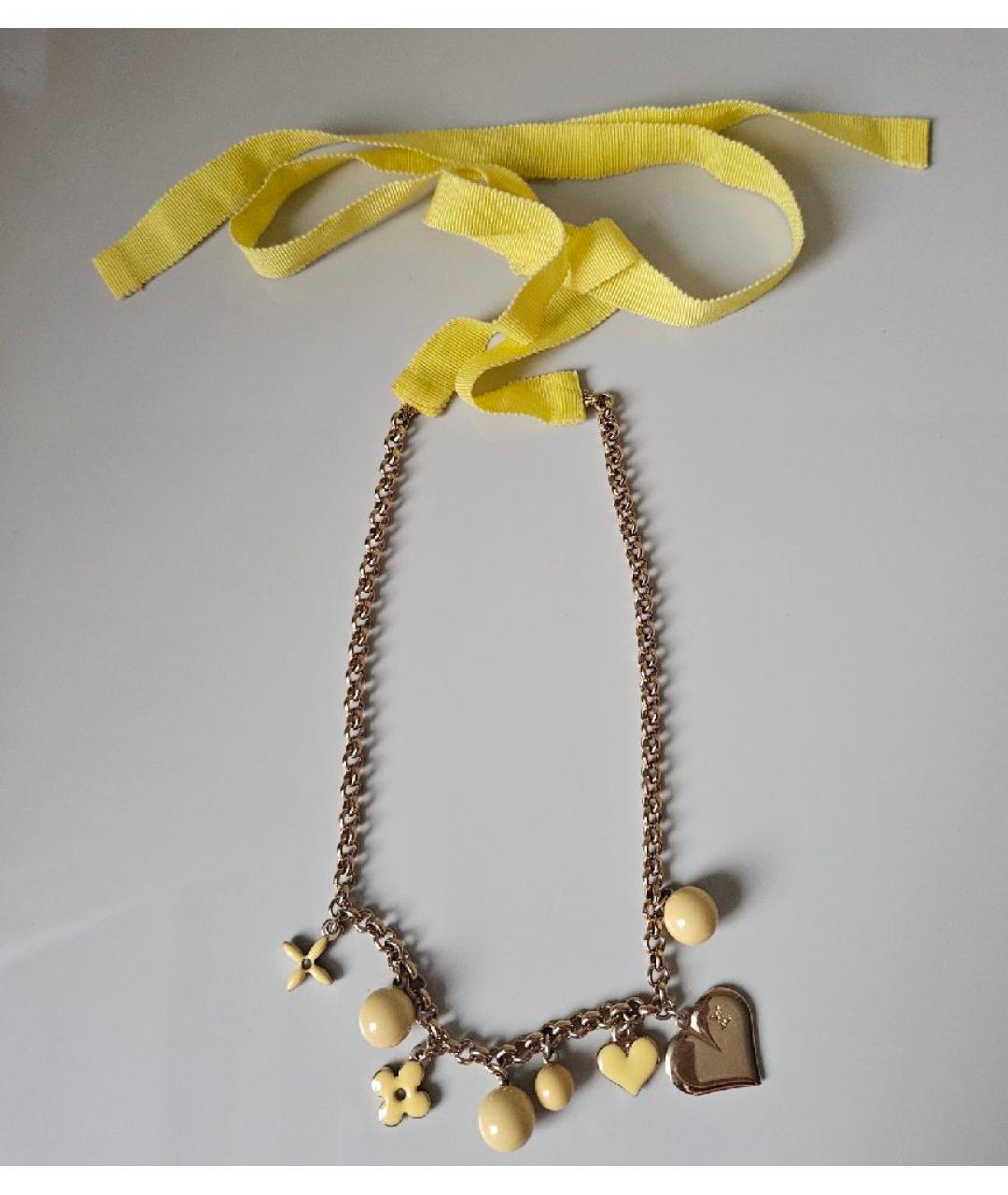 LOUIS VUITTON Желтая металлическая цепочка, фото 7