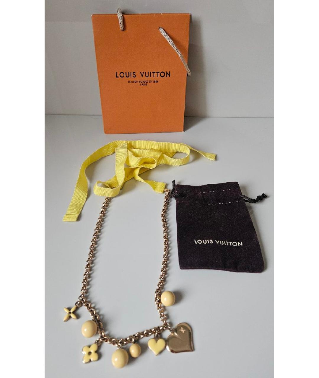 LOUIS VUITTON Желтая металлическая цепочка, фото 4