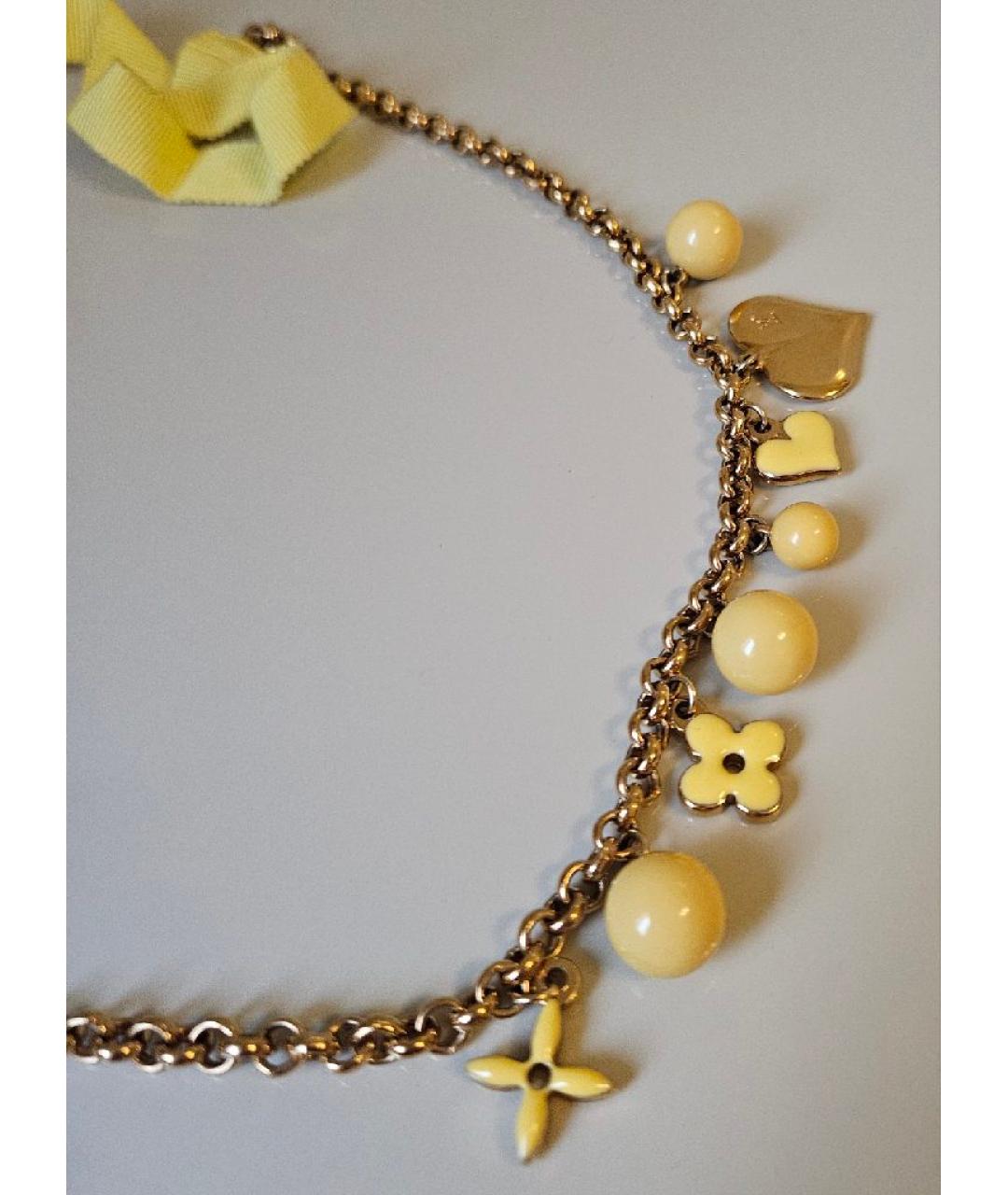 LOUIS VUITTON Желтая металлическая цепочка, фото 2