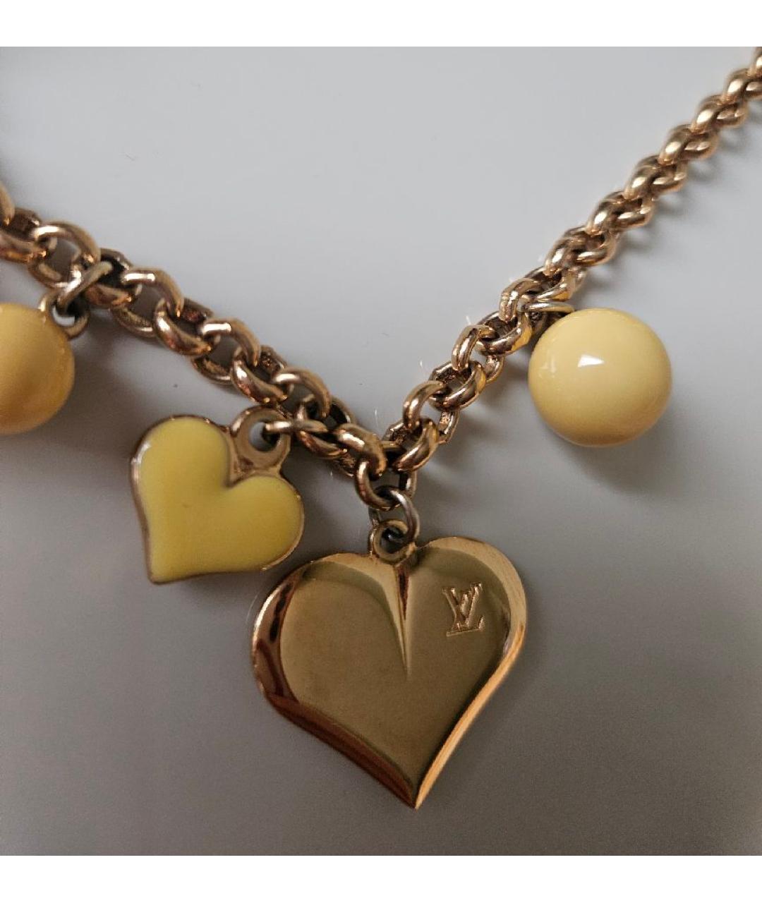 LOUIS VUITTON Желтая металлическая цепочка, фото 3