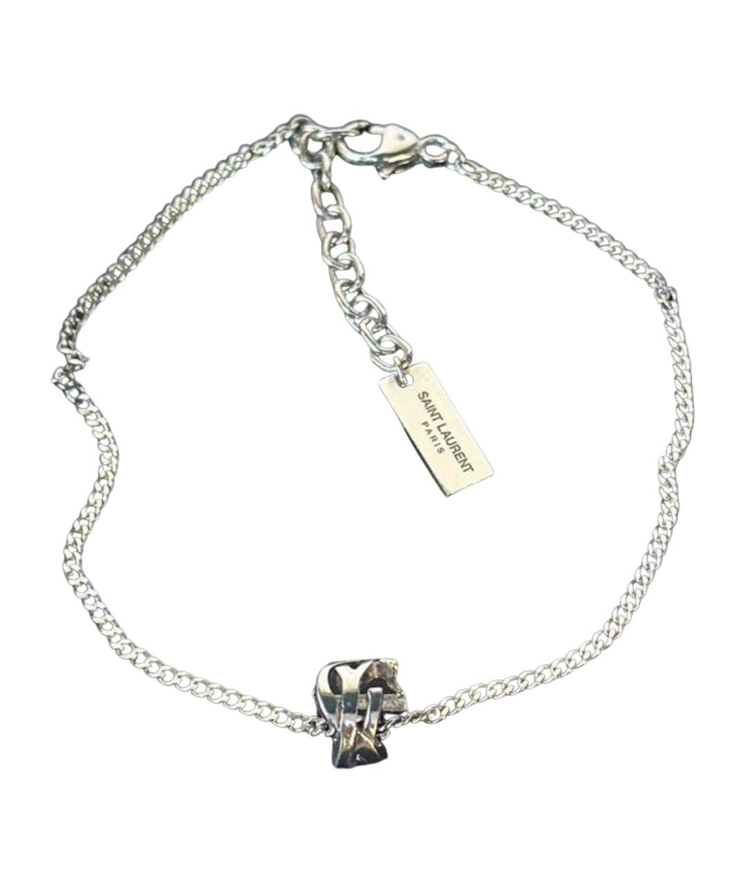 SAINT LAURENT Серебрянный металлический браслет, фото 1