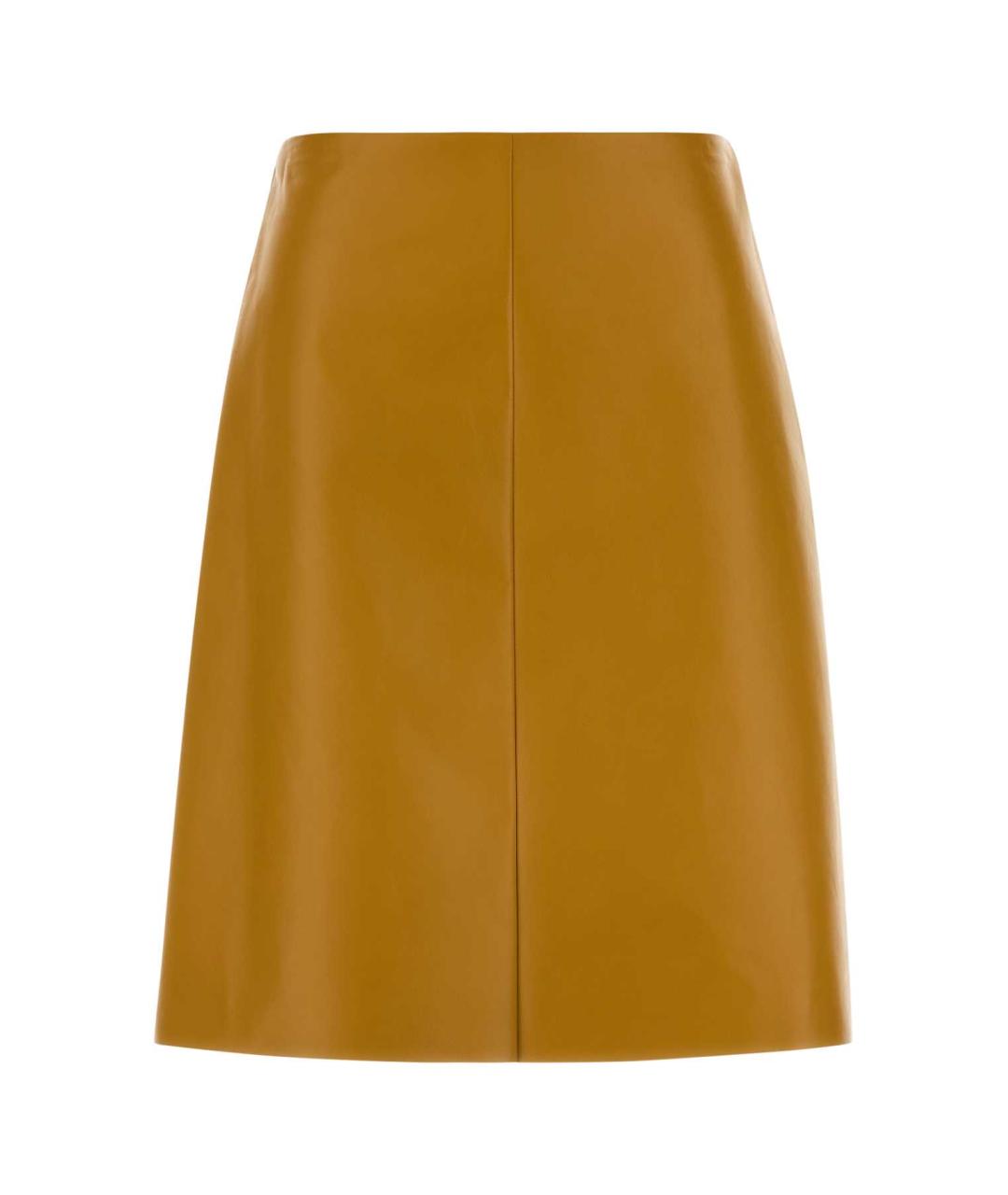 MIU MIU Кожаная юбка миди, фото 1