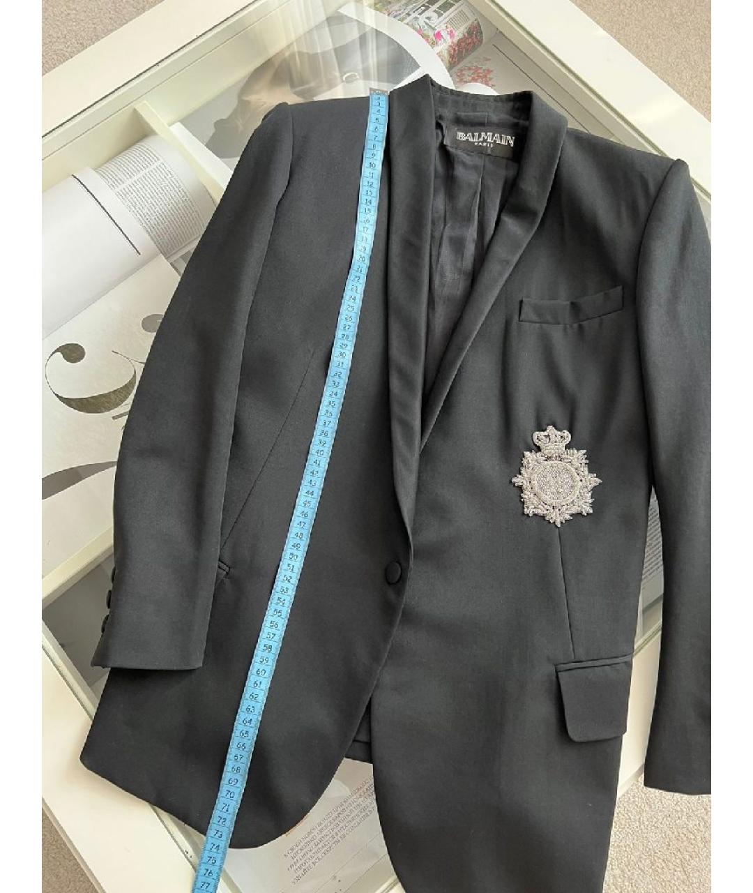 BALMAIN Черный вискозный жакет/пиджак, фото 8