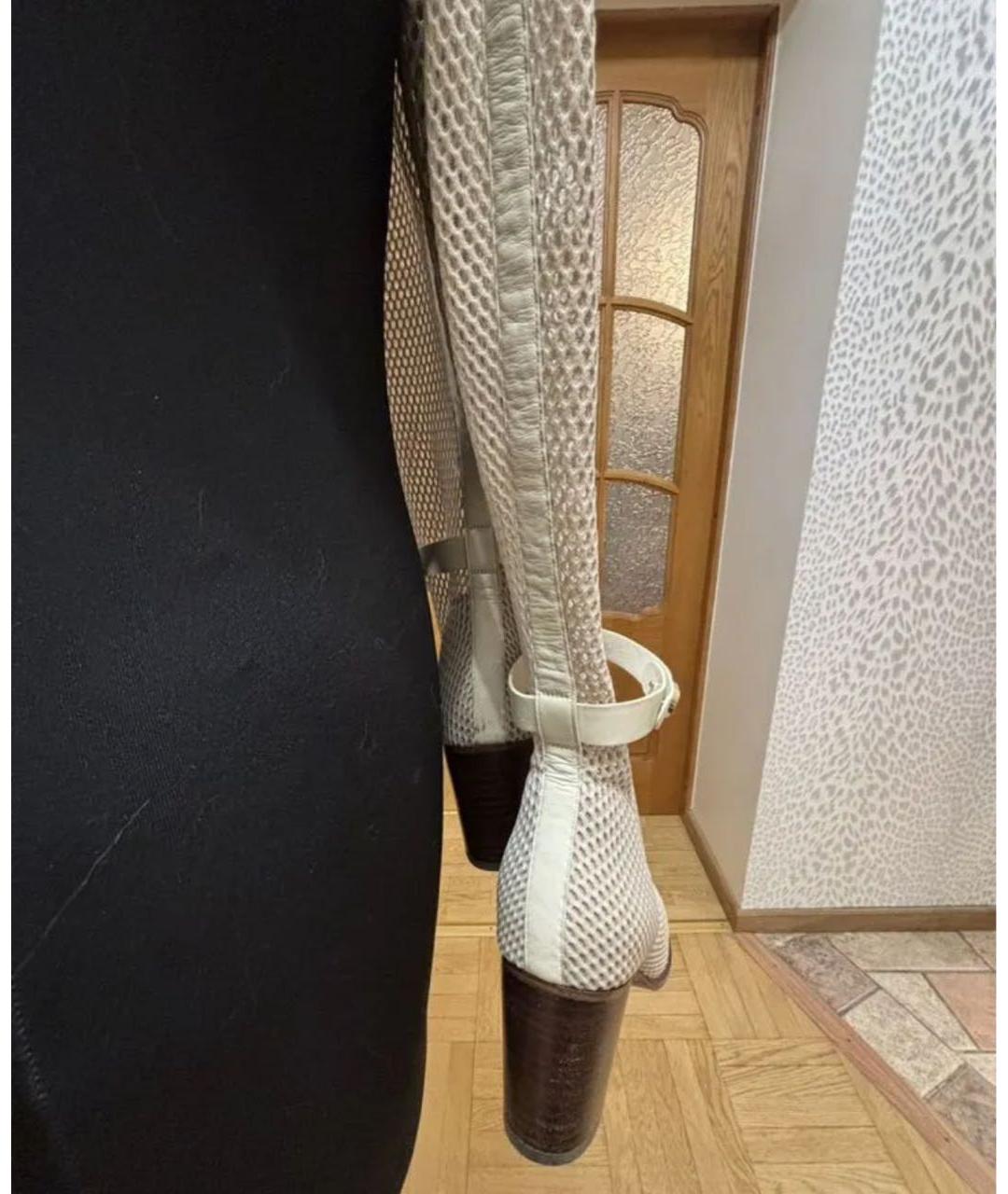 CHRISTIAN DIOR Бежевые кожаные сапоги, фото 3