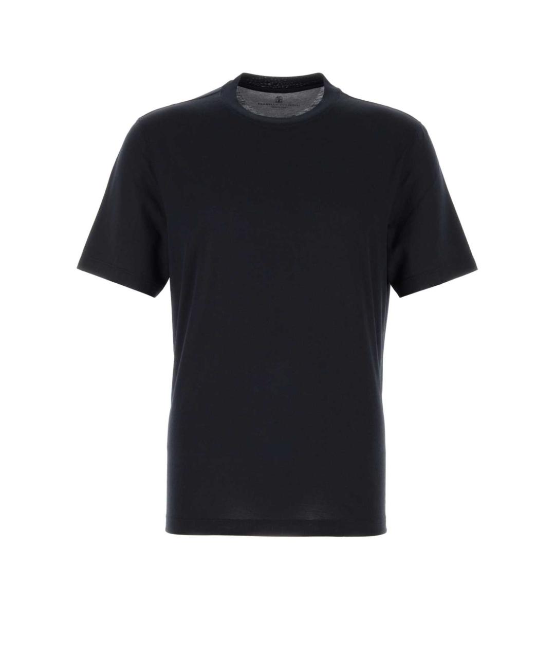 BRUNELLO CUCINELLI Синяя хлопковая футболка, фото 1