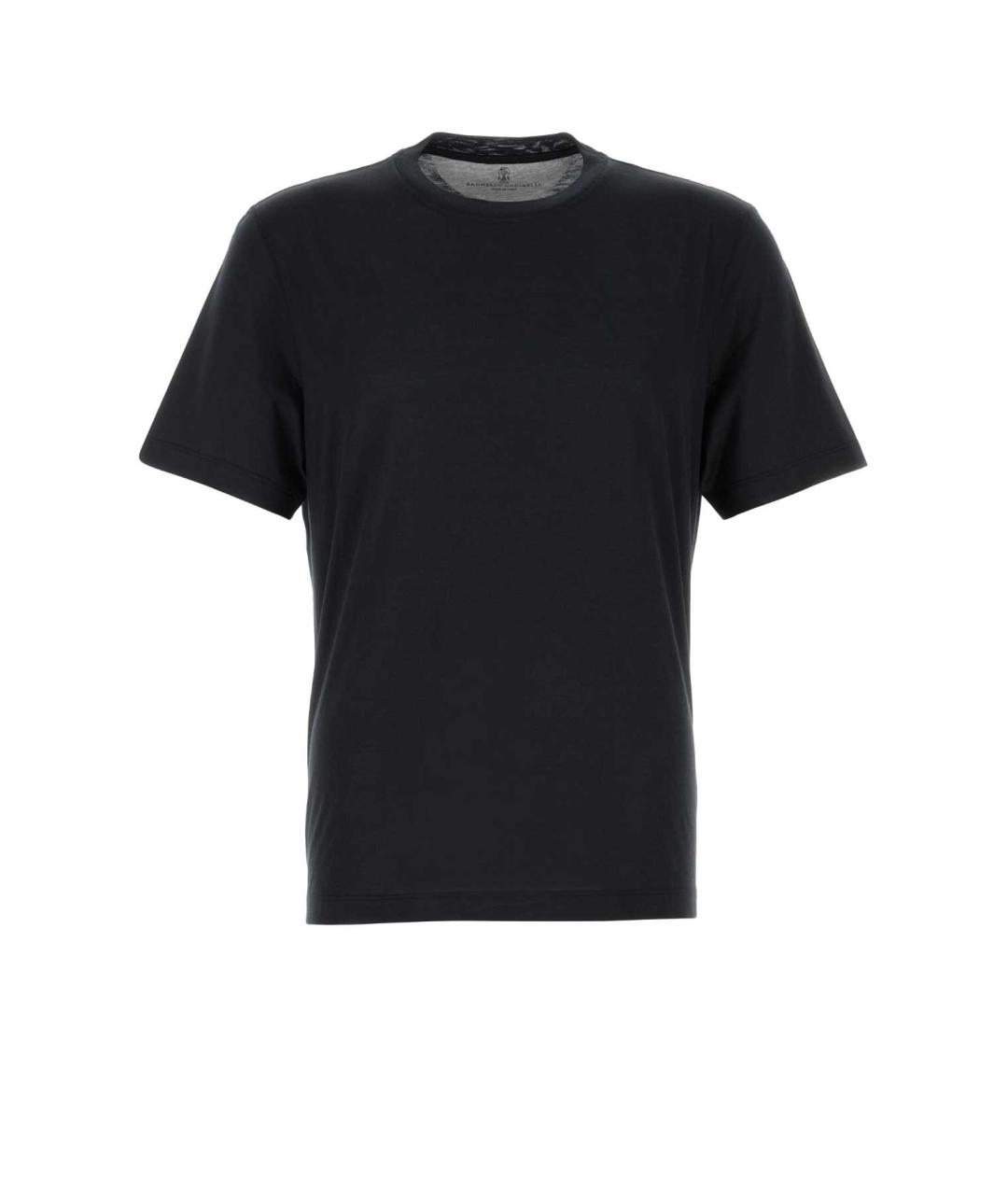 BRUNELLO CUCINELLI Черная хлопковая футболка, фото 1