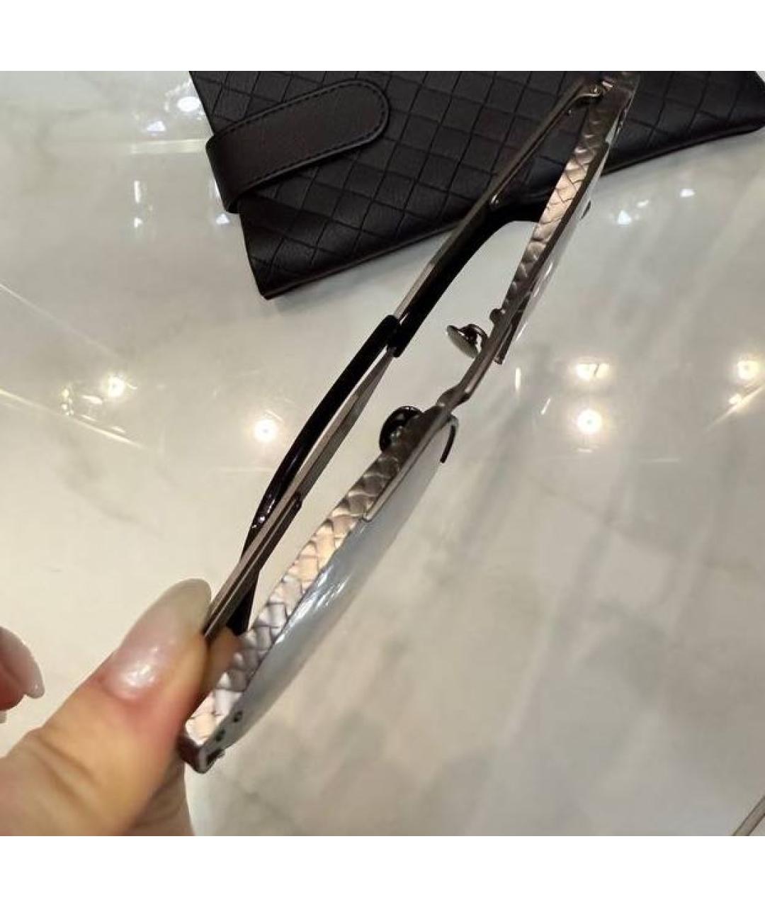 BOTTEGA VENETA Голубые металлические солнцезащитные очки, фото 5